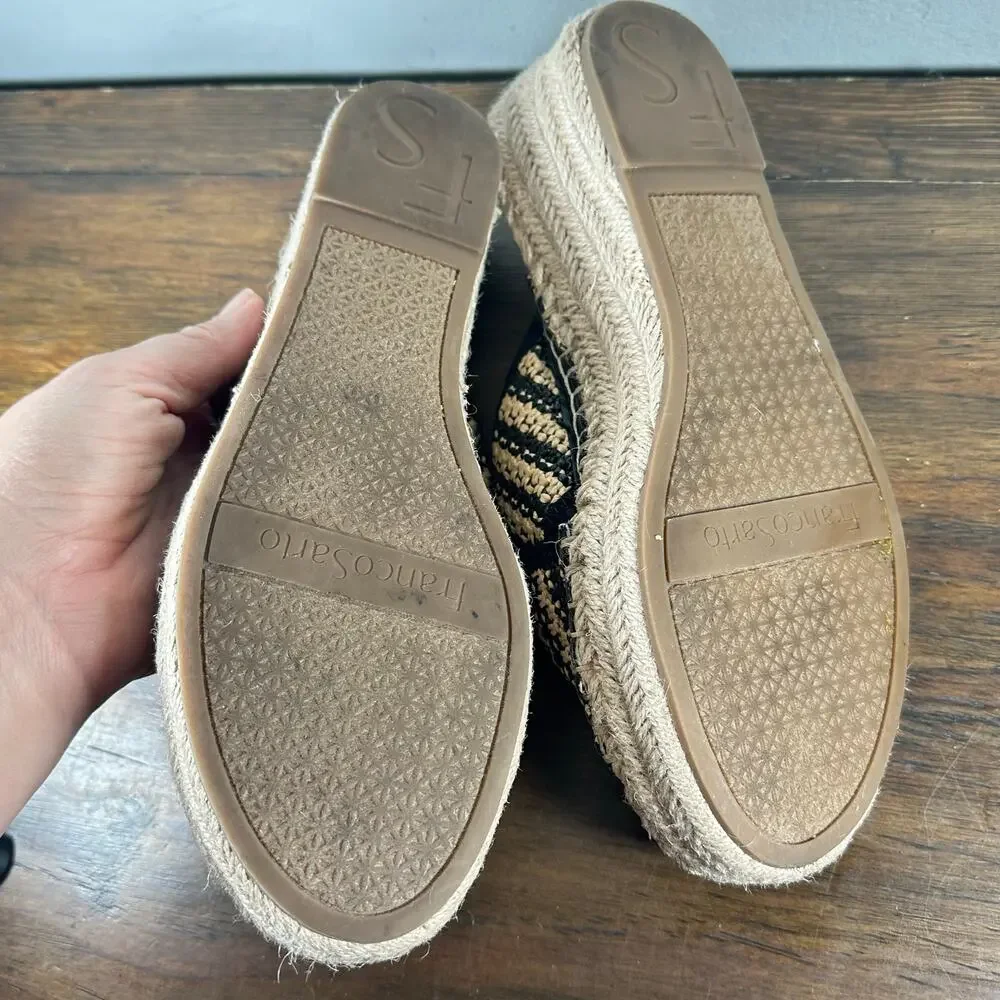 FRANCO‎ SARTO Pacifica espadrille platform wedge sandals slides woman's size 8